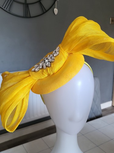 Fascinator yellow abacca - yellow,