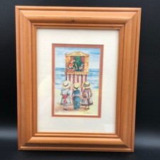 Vintage Punch And Judy By Faye Whittaker Framed Print Wall Art