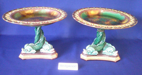 Wedgwood majolica dolphin - wedgwood,