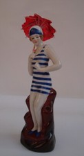 Flower holder Figurine Bathing Beauty Sexy Art Deco Style Art Nouveau Style Porc