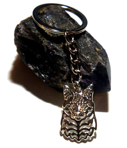 Maine coon cat key ring - maine, with