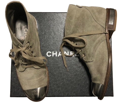 Chanel boots grey uk5 25cm - grey,