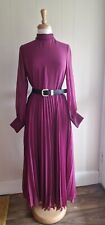 Burgundy Long Pleated Dress L Zara