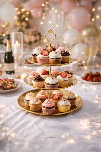 Luxury gold tier dessert - gold, 3-tier