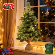 2ft Christmas Table Top Twig Wishing Tree Mini Small Indoor Pre Lit LED Decor UK