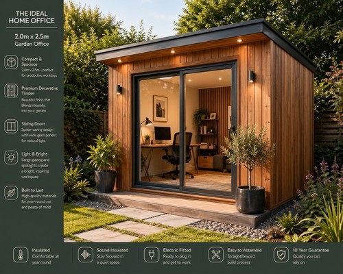 2m garden office - garden,