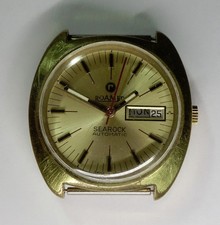 Vintage Roamer Searock Swiss Automatic Men's Wristwatch Day Date Gold Plated