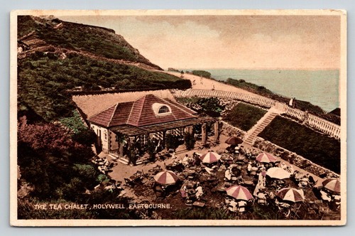 Vintage postcard holywell tea - postcard,