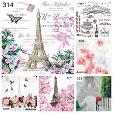 6 x  Mixed table Paper Napkins,Decoupage/Craft/Vintage/Paris / art