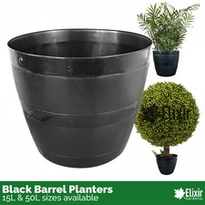 Black Plastic Barrel