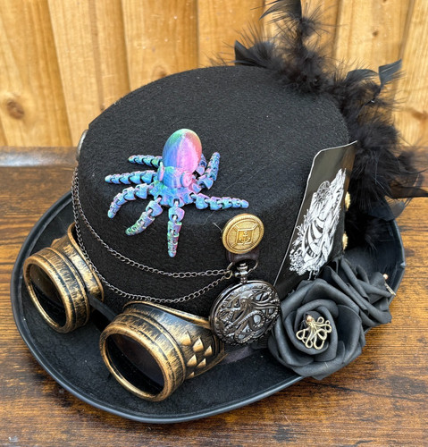 Black steampunk top - black, hat