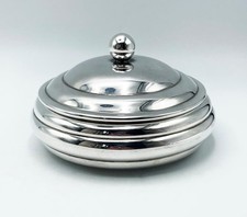 CHRISTOFLE FRANCE POWDER JAR MODERNIST SILVER PLATED GALLIA