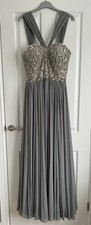 Terani Couture Grey Chiffon