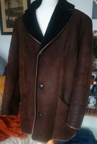 Vintage sheepskin coat men - sheepskin,