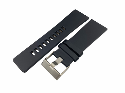 Black genuine leather strap - black,