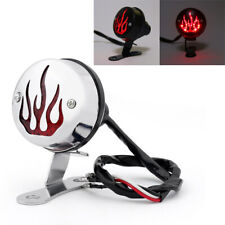 Red Flame Fire Rear Taillight Brake Light For Yamaha Cafe Racer Bobber Chrome UK