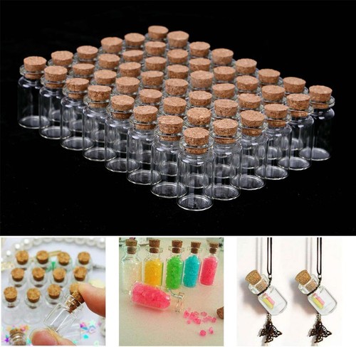 50x mini glass bottles with - 50x,