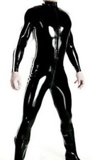 Black Mens PVC Catsuit Wetlook