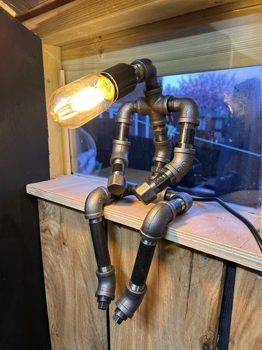 Steampunk thinking man lamp - thinking,