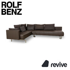 Rolf Benz 555 Leather Corner Sofa Braun Sofa Couch Manual Function Sofa Bed