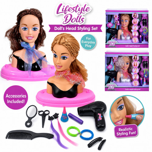 Doll styling head set hair - set,
