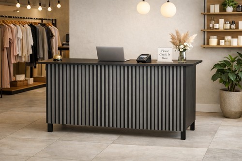 Bespoke wooden panel reception - wooden,