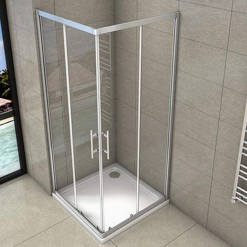 Corner entry shower enclosure - entry,