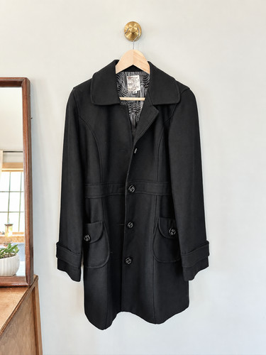 Tulle black wool blend peacoat - tulle,