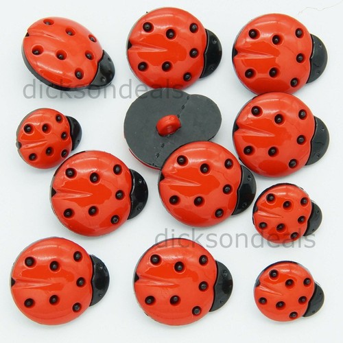 Ladybird buttons red - 10,