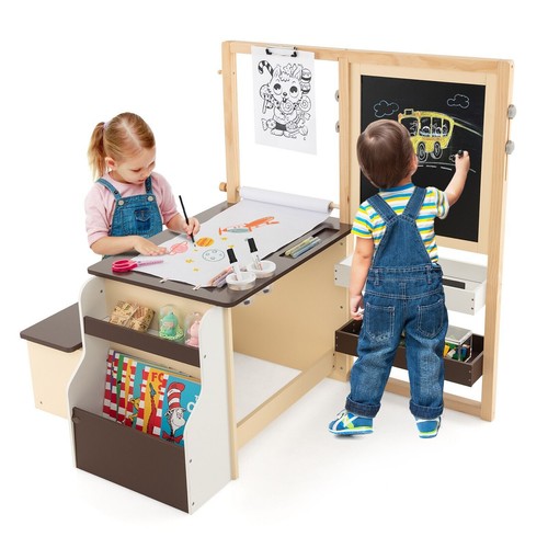Kids art easel table bench - kids,