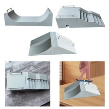 Skateboard Park Ramp,Accessories Gray Interactive Skate Game Multifunctional for