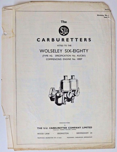 The carburetters wolseley - -,
