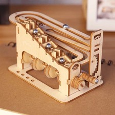 Marble Run Moving Wooden Model Kit DIY 3D Laser Cut Self Assembly Fun Puzzle Toy