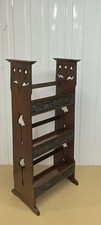 Arts And Crafts Mahogany And Copper Bookcase 3 Tier Antique C1890
