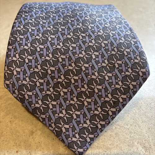 Hermes silk tie navy blue - silk,