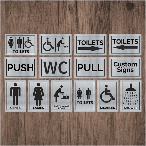 Toilet door aluminium sign - aluminium,