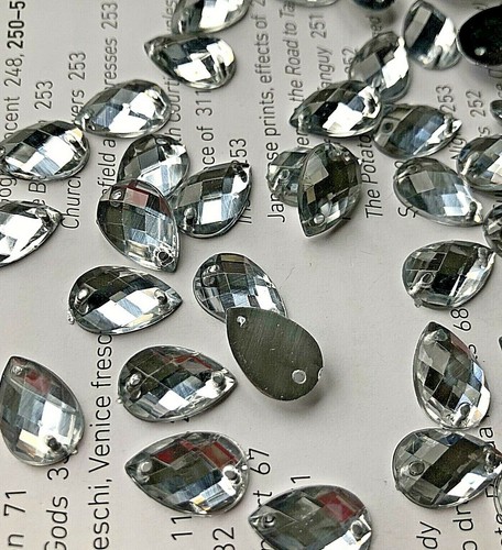 100 clear sew tear drop - x,