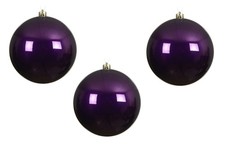 Extra LARGE Purple Baubles 20cm Giant Aubergine Plum Christmas Tree Decorations 