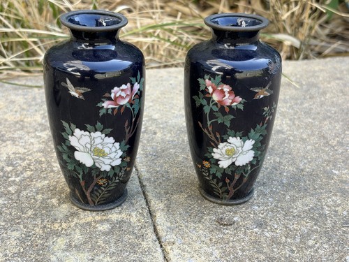 Pair japanese cloisonné - pair,