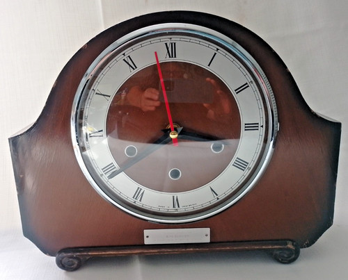 Old mid century wooden mantel - old,