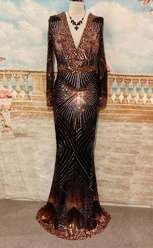 Evening maxi dress - evening, gold