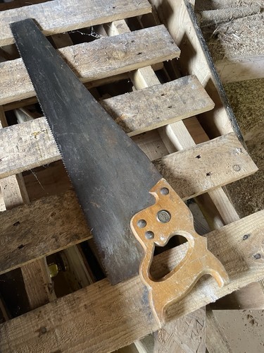 Vintage wood saw large - wood,