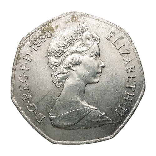 1980 elizabeth 50p coin - 1980, ii