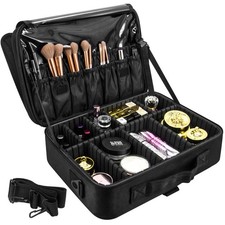 Large Travel Makeup Bag Cosmetic Case – Portable Professional Storage Organiser
