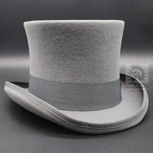 Gray top hat wool felt - ,