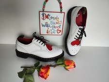 Dr Martens 3 hole Bentley heart 1461 Valentine white red shoes joyce UK7 EU41