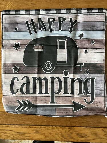 Happy camping caravan cushion - camping,