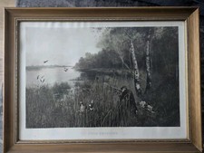 Duck shooting framed print