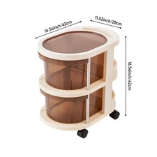 Mobile Storage Trolley Utility Cart with Wheels and 2-5 Tier Coffee Color Drawer