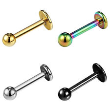 1,2MM 1,6MM LABRET PIERCING STAINLESS BAR TRAGUS LIP SILVER RING MONROE EAR NOSE